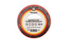 Изолента Kranz ПВХ профессиональная 0.18х19мм 20м красный  картинка 